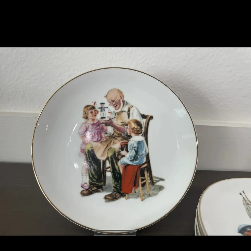 4 vintage Norman Rockwell collector plates